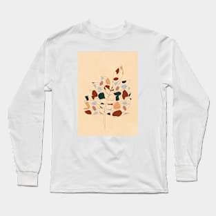 Abstract Botanical, Line Work, Modern, Minimalist Long Sleeve T-Shirt